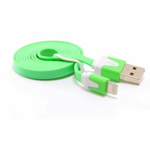 USB Кабель для Apple/iPhone Oino, плоский, Зеленый