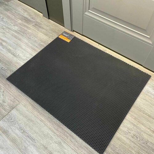 Входной придверный ЕВА коврик в прихожую под обувь, в ванную, туалет, кухню, балкон. 83x68см Серый