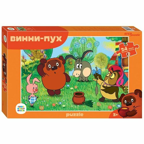 Пазлы 24 maxi Винни Пух (new) (С/м) Степ пазл 70013 макси пазл винни пух 24 элемента степ пазл 6490883