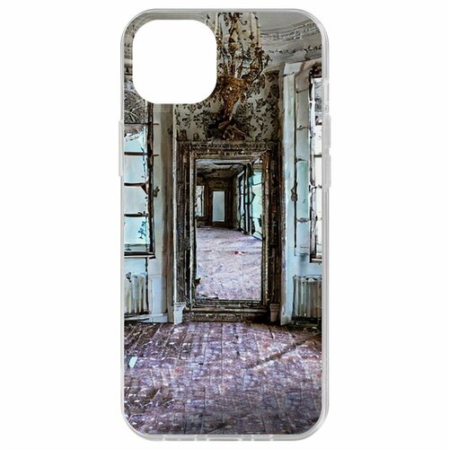 Чехол накладка Krutoff Clear Case Заброшенный особняк для iPhone 15 Plus