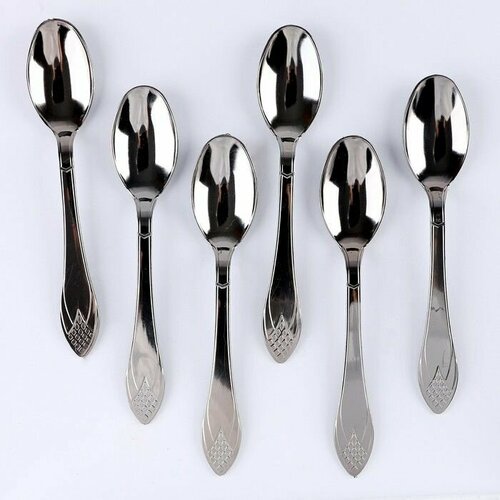 Ложки пластиковые в наборе 6 шт цвет серебро 650₽