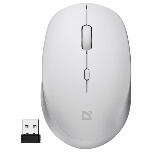 Мышь беспроводная DEFENDER Auris MB-027 USB 3 кнопки 1 колесо-кнопка оптическая белая 52028 58000₽