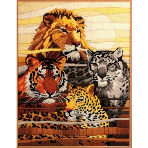 Big Cats #LS242 Janlynn Набор для вышивания 35.6 x 45.7 см Гобелен