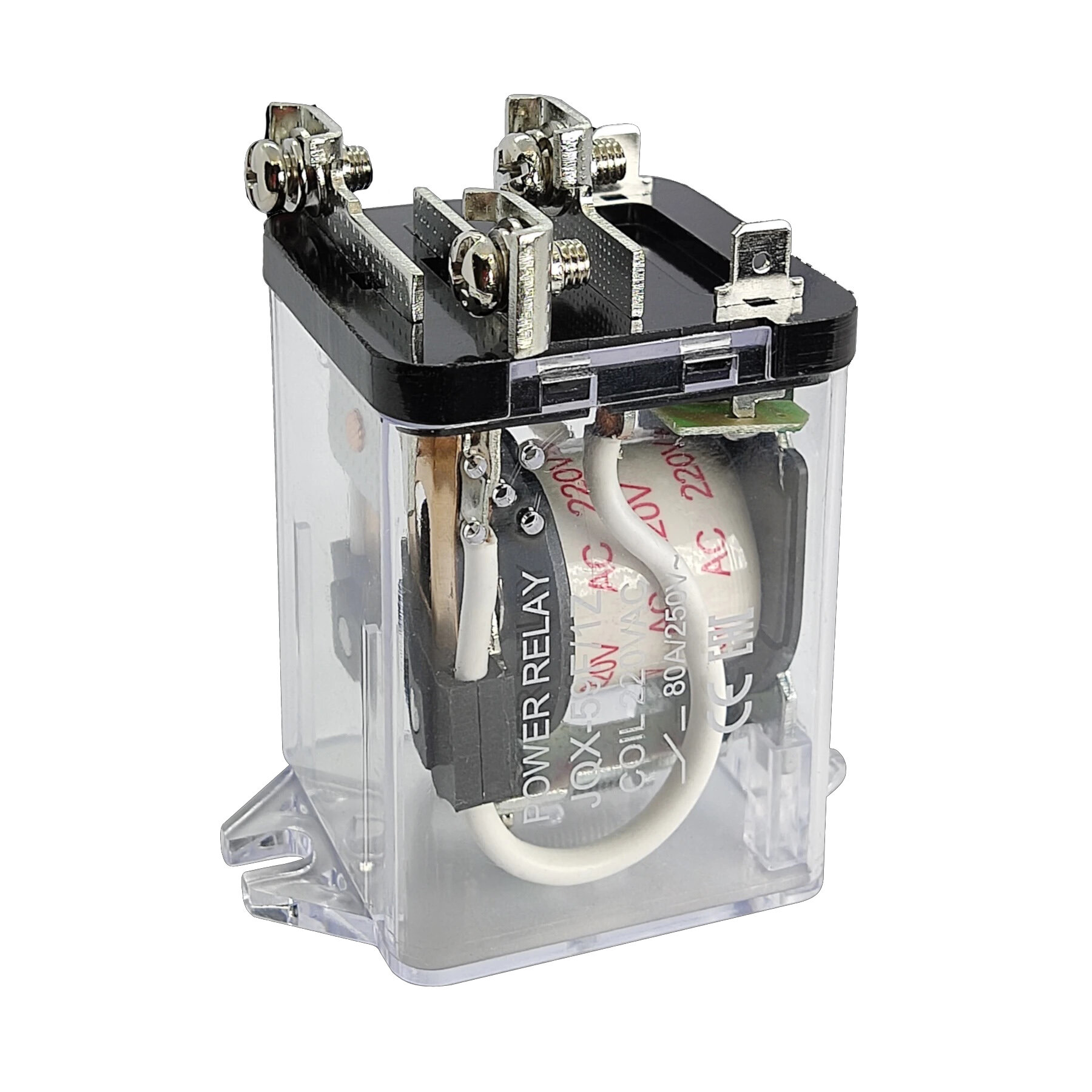 фото Силовое реле JQX-59F 220Vac 80 амперный перекидной контакт, катушка 220В 50Гц