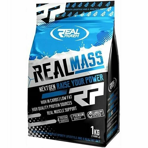 Гейнер Real Pharm, Real Mass, 1кг (Шоколад) / Для набора мышечной массы