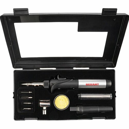 Паяльник Rexant газовый с пьезоподжигом в наборе из 11 предметов 421000₽