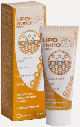 Изображение товара Крем ЛипоБейз, дерматологический, защитный, без парабенов, 75 мл