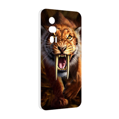 Чехол MyPads саблезубый злой тигр для Xiaomi Redmi K60 задняя-панель-накладка-бампер