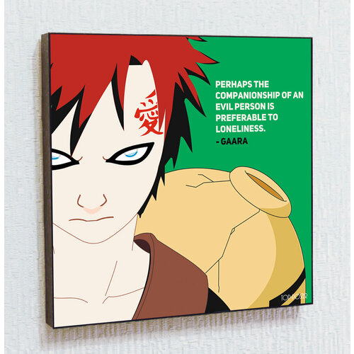 Картина постер Гаара в стиле ПОП-АРТ в рамке с креплением / Аниме Наруто / Top Poster
