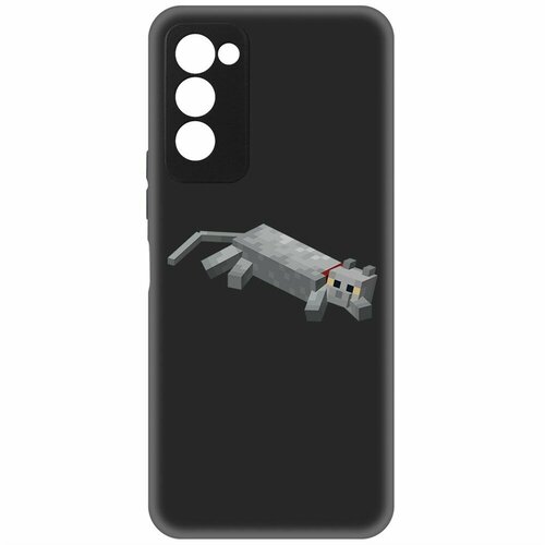Чехол-накладка Krutoff Soft Case Minecraft-Кошка для TECNO Camon 18 черный