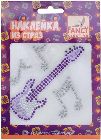 Fancy Creative FD070011 Наклейка из страз металлик гитара, 7,5х7 см, полимерная, п/п с е/п fancy creative