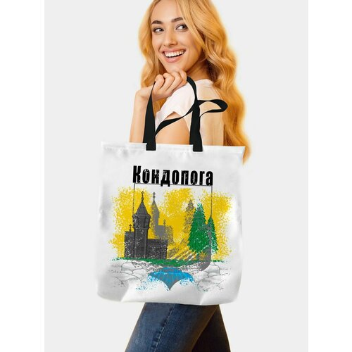 фото Сумка шоппер , белый филя флаги