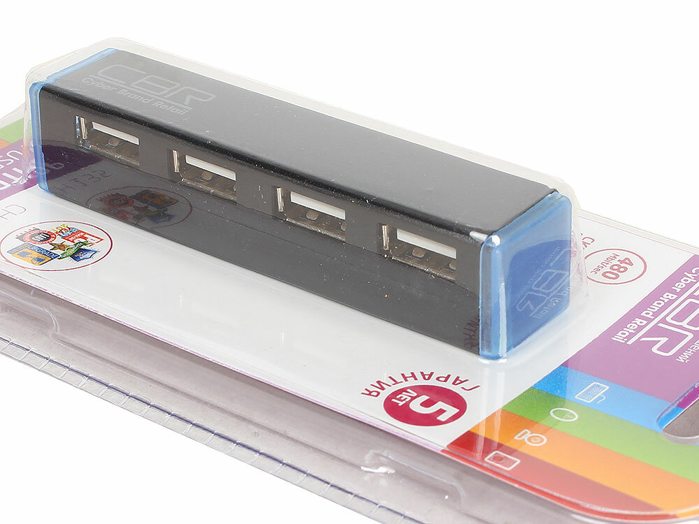 USB-концентратор CBR CH 135, разъемов: 4, черный - фото №14