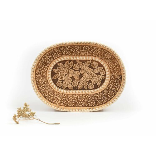 Тарелка из бересты овальная Бабочки 530₽