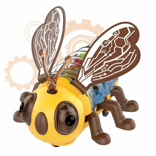 Интерактивная пчела с шестеренками / Детская игрушка свет, звук интерактивная игрушка музыкальная пчела с шестеренками свет звук на батарейках 5938b