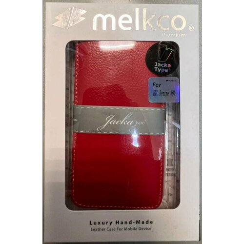 Защитный чехол флип-кейс для телефона HTC Desire 300, кожа, цвет красный, фирма Melkco, Jacka Type