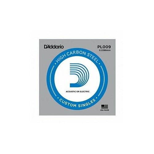 D'Addario Струна D`Addario для гитары .009, сталь (PL009) штифт для гитары твердый улучшающий тон компактная струна акустическая гитара костяной мост седло и гайка для инструмента