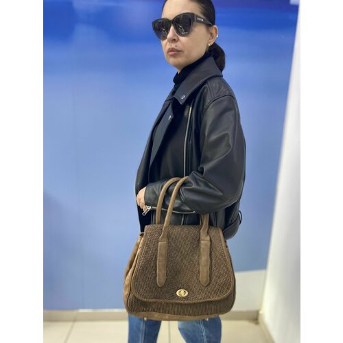 фото Сумка кросс-боди , фактура вязаная, бежевый нет бренда