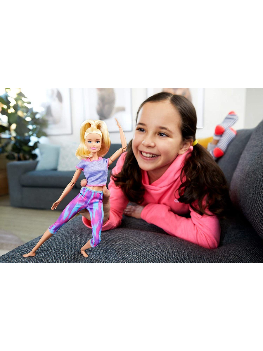 Кукла Barbie Безграничные движения Блондинка в серой футболке - фото №10