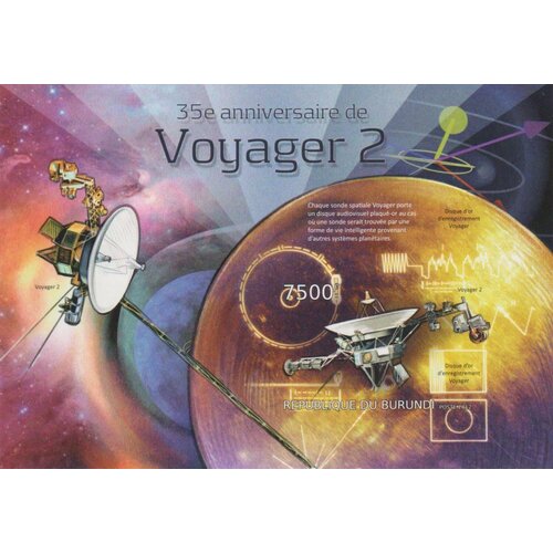 Почтовые марки Бурунди 2012г. 35 лет со дня запуска спутника Вояджер-2 Космос, Космические корабли, Спутники MNH