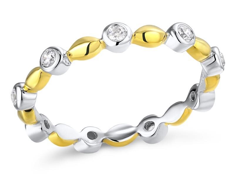 Кольцо тонкое, серебро, 925 проба, фианит