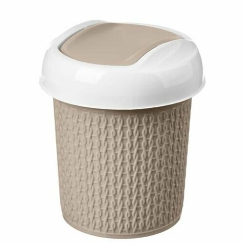 Контейнер для мусора 1 л Velvet вязание бежевый 602₽
