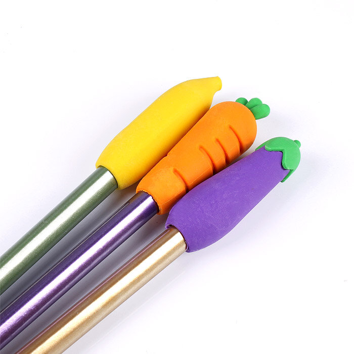 Ластики для школы "Овощи", для карандашей, фигурные, набор 3 шт — фото 1