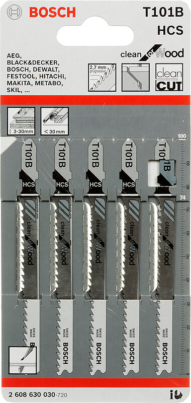 Набор пилок по дереву Bosch T101 B  5 предм   2608630030 