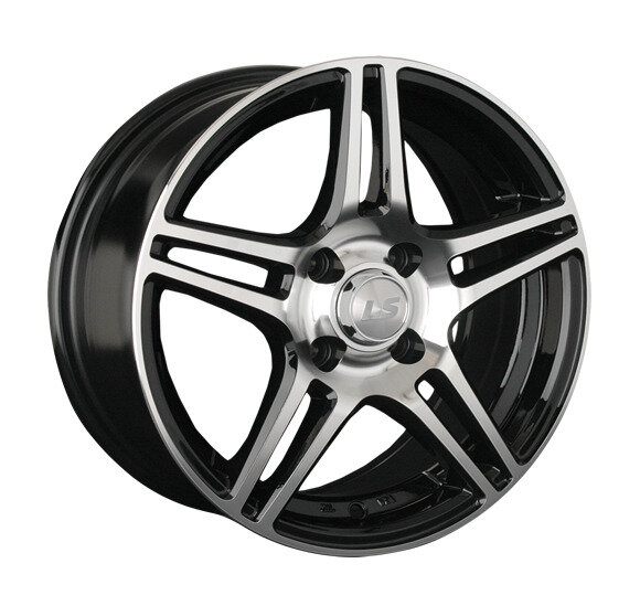 Колесный диск LS LS770 16x7" PCD4x100 ET42 D60,1 черный глянцевый с полированными лучами