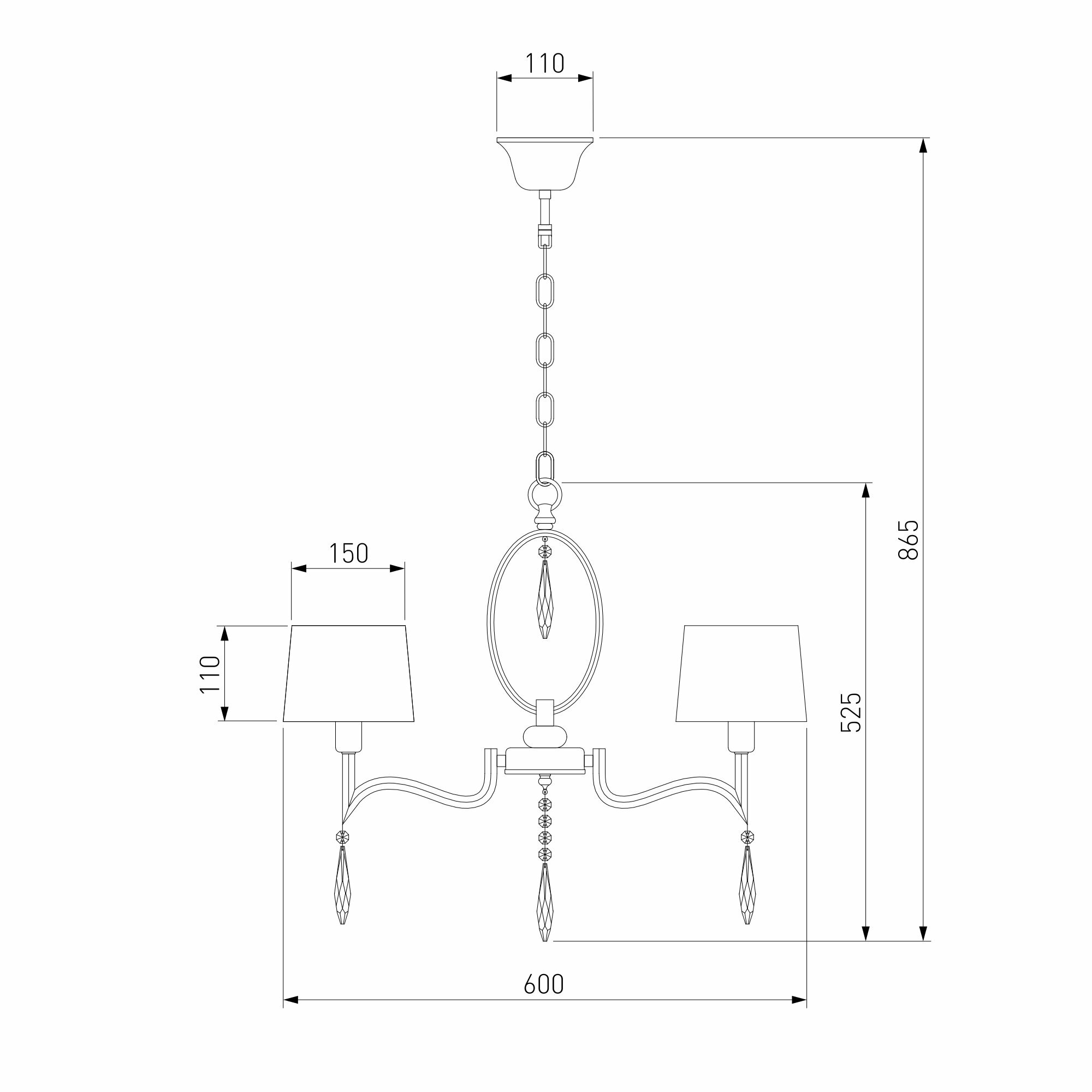 Люстра / Подвесной светильник Eurosvet Madera 10093/5, 5 ламп, E14, цвет хром / прозрачный хрусталь Strotskis