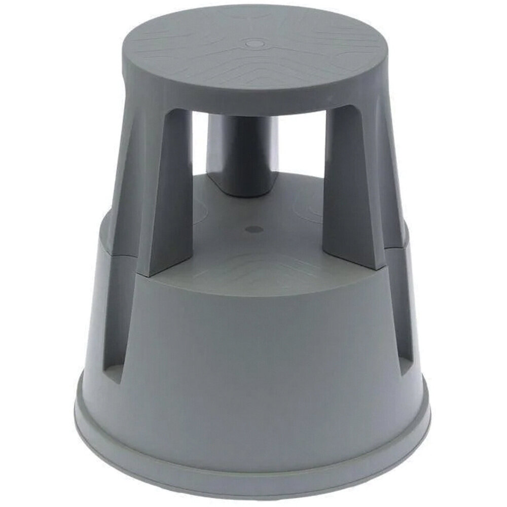 фото Стремянка-табурет передвижная, 2 ступени, на колесах (под нагрузкой статична), 43 см, пластик, до 150 кг, 640104