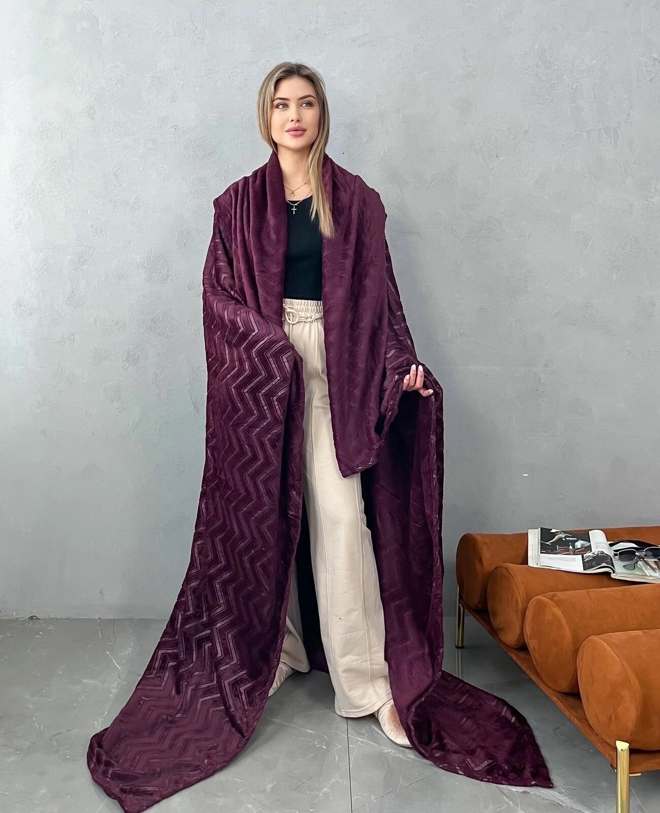 фото Стильный махровый плед 220*240