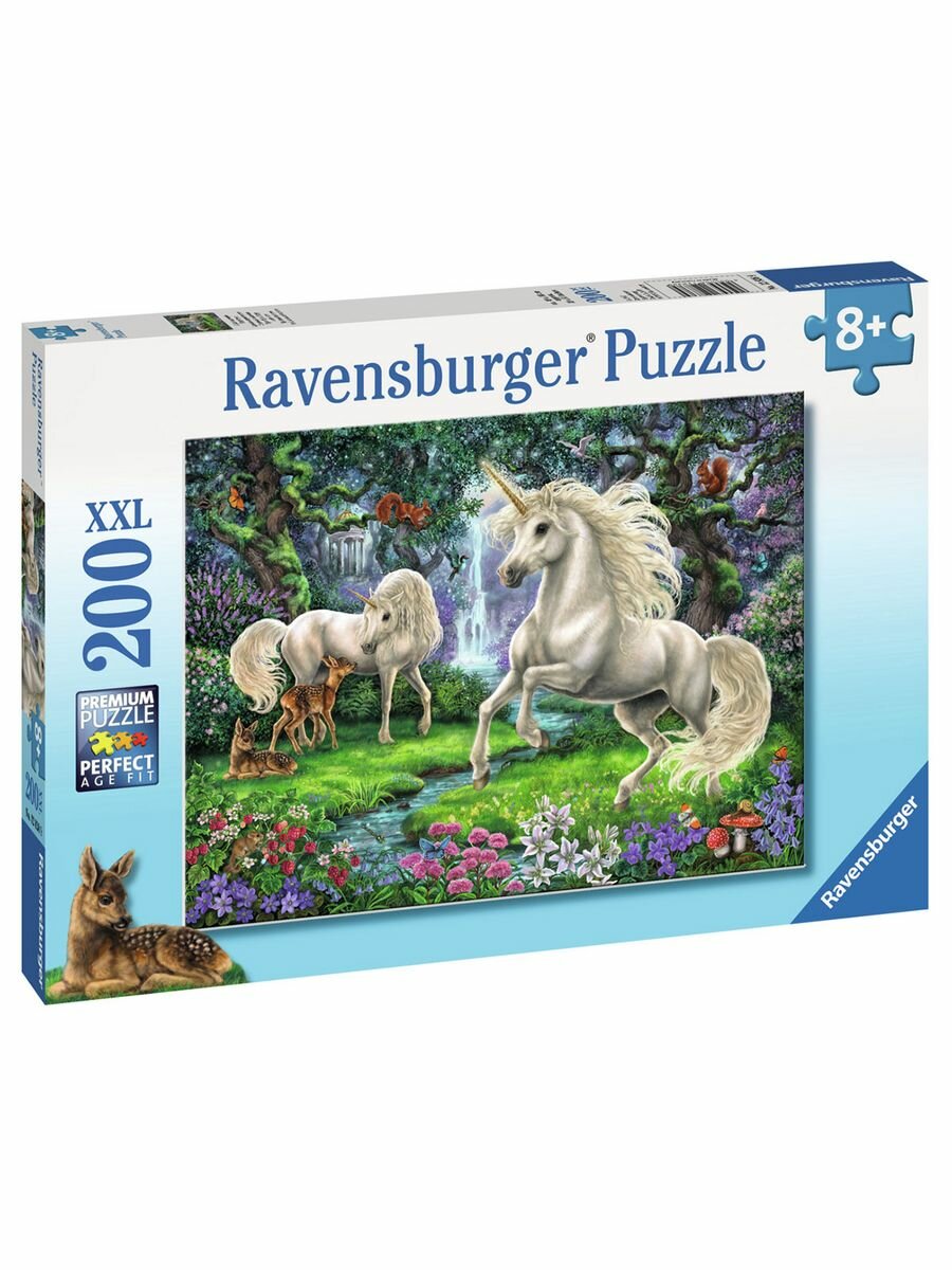 Пазл Ravensburger "Сад единорогов" XXL, 200 деталей, серый, картон