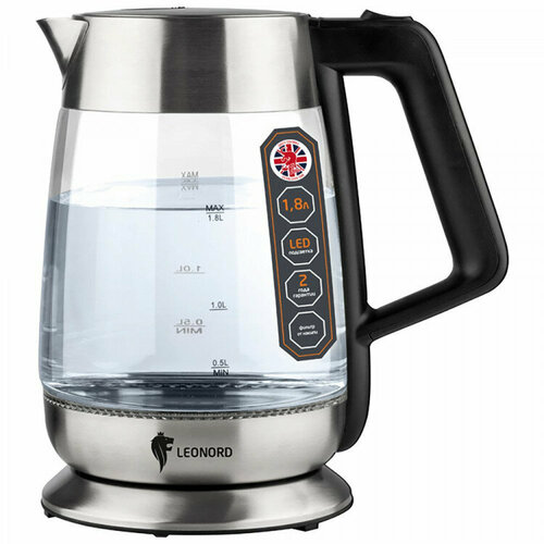 Чайник стеклянный 17л Leonord Leonord арт LE-1508 стальной 2200Вт 289000₽