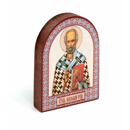 Икона аркой Николай Чудотворец, свт. на дереве: 95 х 120 икона святитель спиридон и николай чудотворец размер 15x18