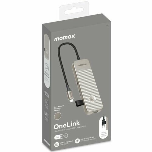Многофункциональный концентратор USB-C Momax OneLink 8-в-1 - титановый 650000₽