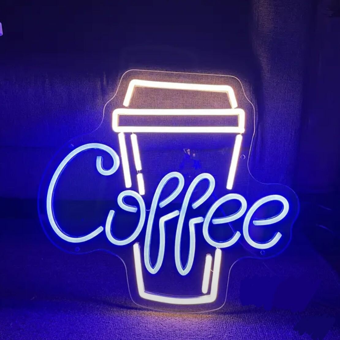 Неоновая вывеска, светильник декоративный Coffee, 36х47 см.