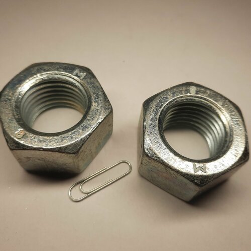 Гайка высокопрочная М27 (уп - 4 шт) класс прочности 8 ГОСТ 5915 оцинкованная