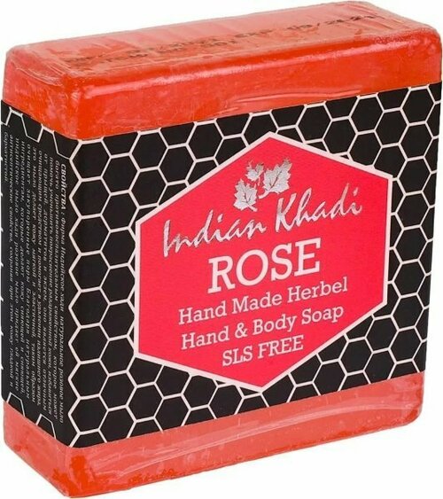 ROSE Hand Made Herbal Hand & Body Soap, Indian Khadi (роза травяное мыло ручной работы, Индиан Кхади), 100 г.