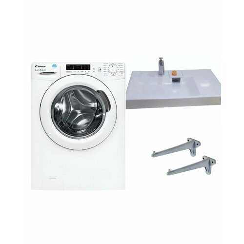 Стиральная машина с сушкой Candy Smart CSW4 365D2-07 и раковина над стиральной машиной Jazz 80L 5985000₽