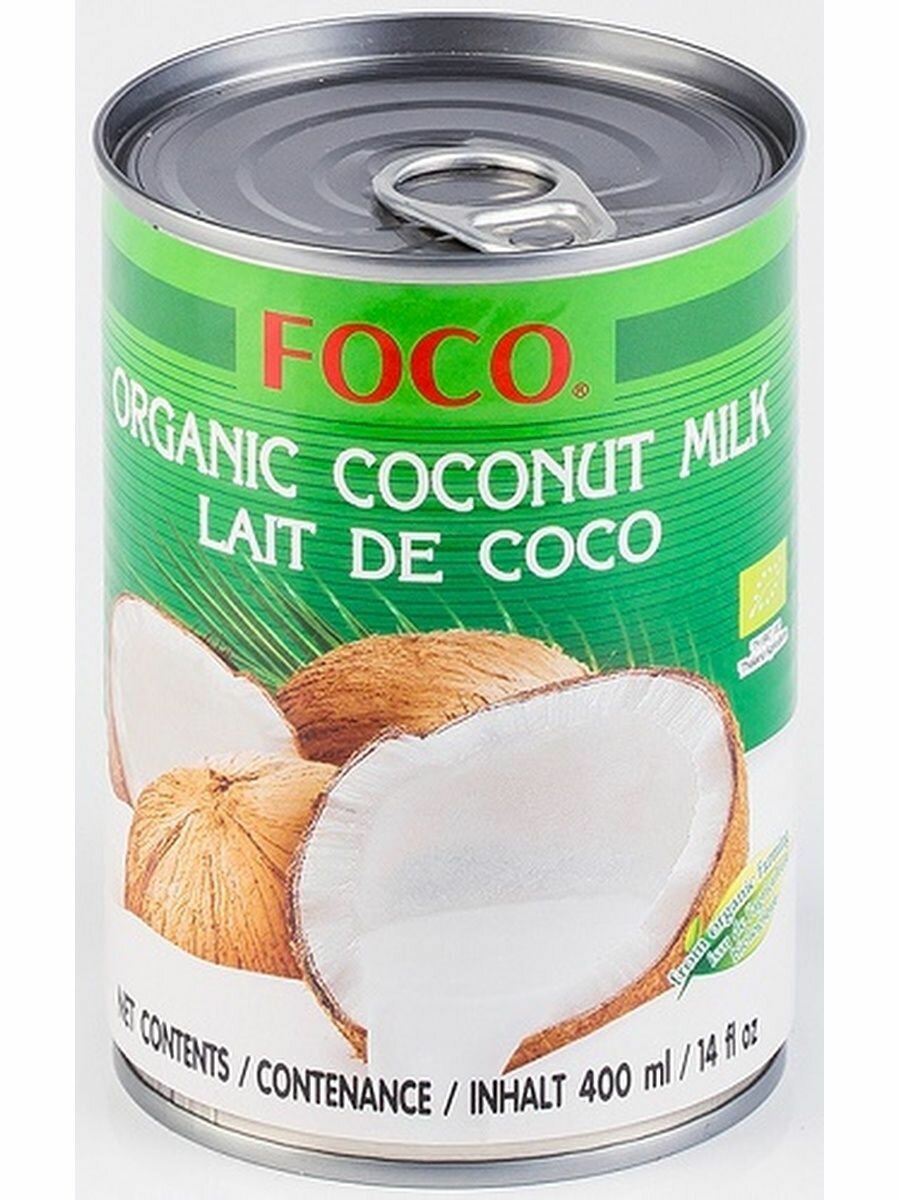 Молоко кокосовое органическое Organic Coconut Milk FOCO 400 мл. ж/б, ЭксИм Пасифик