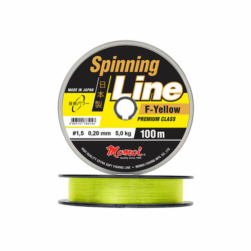 леска momoi spinning line f yellow 100м желтая флуоресцентная 0 18 Леска Momoi Spinning Line F-Yellow 100м 0.40мм 16кг