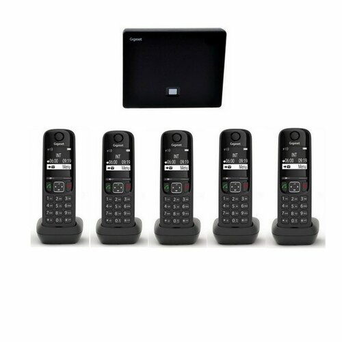 Радиотелефон с отдельной базой Gigaset AS690 чёрный 5 трубок в комплекте 60602₽