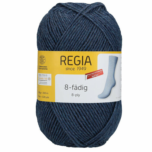 Носочная пряжа Regia 8-Ply Uni 150 г (02137 Jeans Meliert)