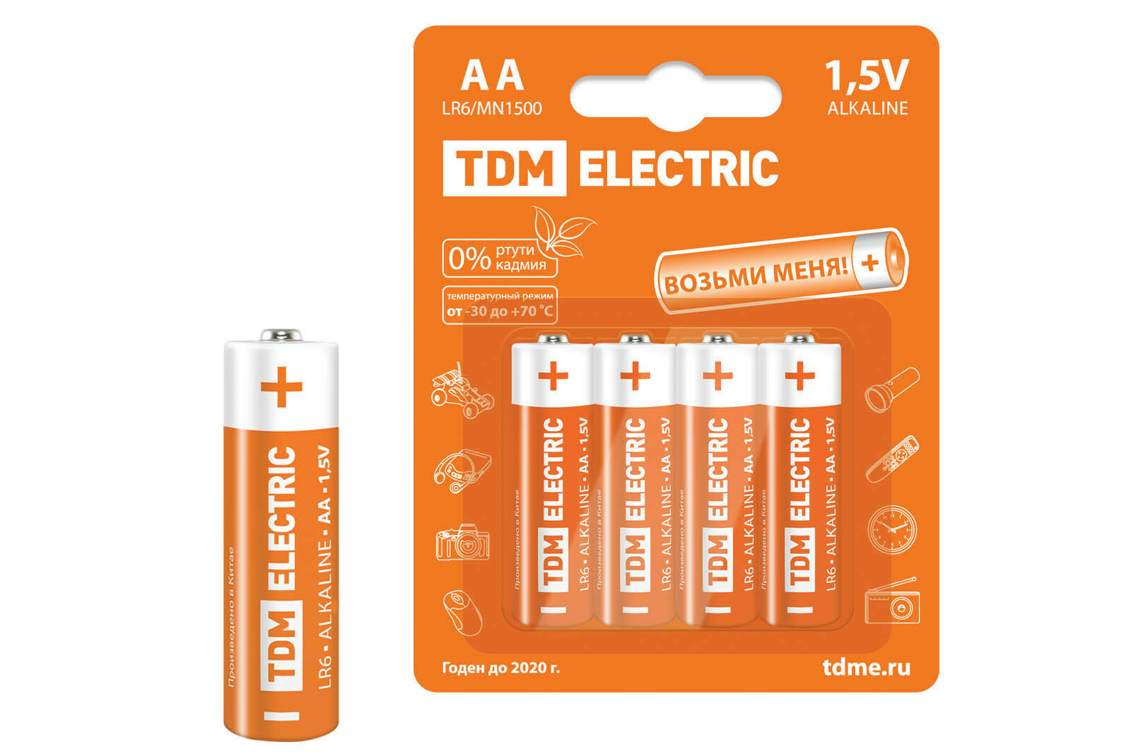 Батарейка TDM LR6 AA ALKALINE 1,5V BP-4 TDM