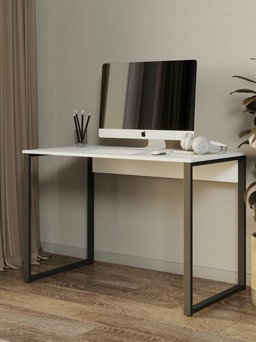 Изображение товара Стол письменный компьютерный из дерева черный/белый от "Фабрика Обстановки"