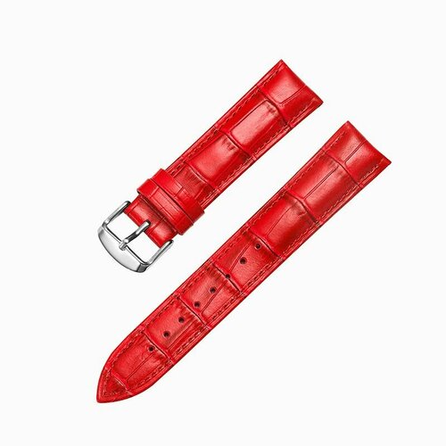 Ремешок Nagata, фактура тиснение, перфорированная, красный ремешок hirsch каучук застежка пряжка для мужчин размер 22 коричневый
