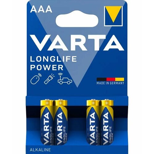 Батарейка Varta LR03 Longlife POWER 4BL AAA батарейки мизинчиковые varta lr03 longlife max power 4 шт