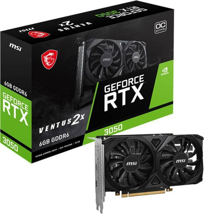 Видеокарта Msi VENTUS RTX 3050 VENTUS 2X 6G OC