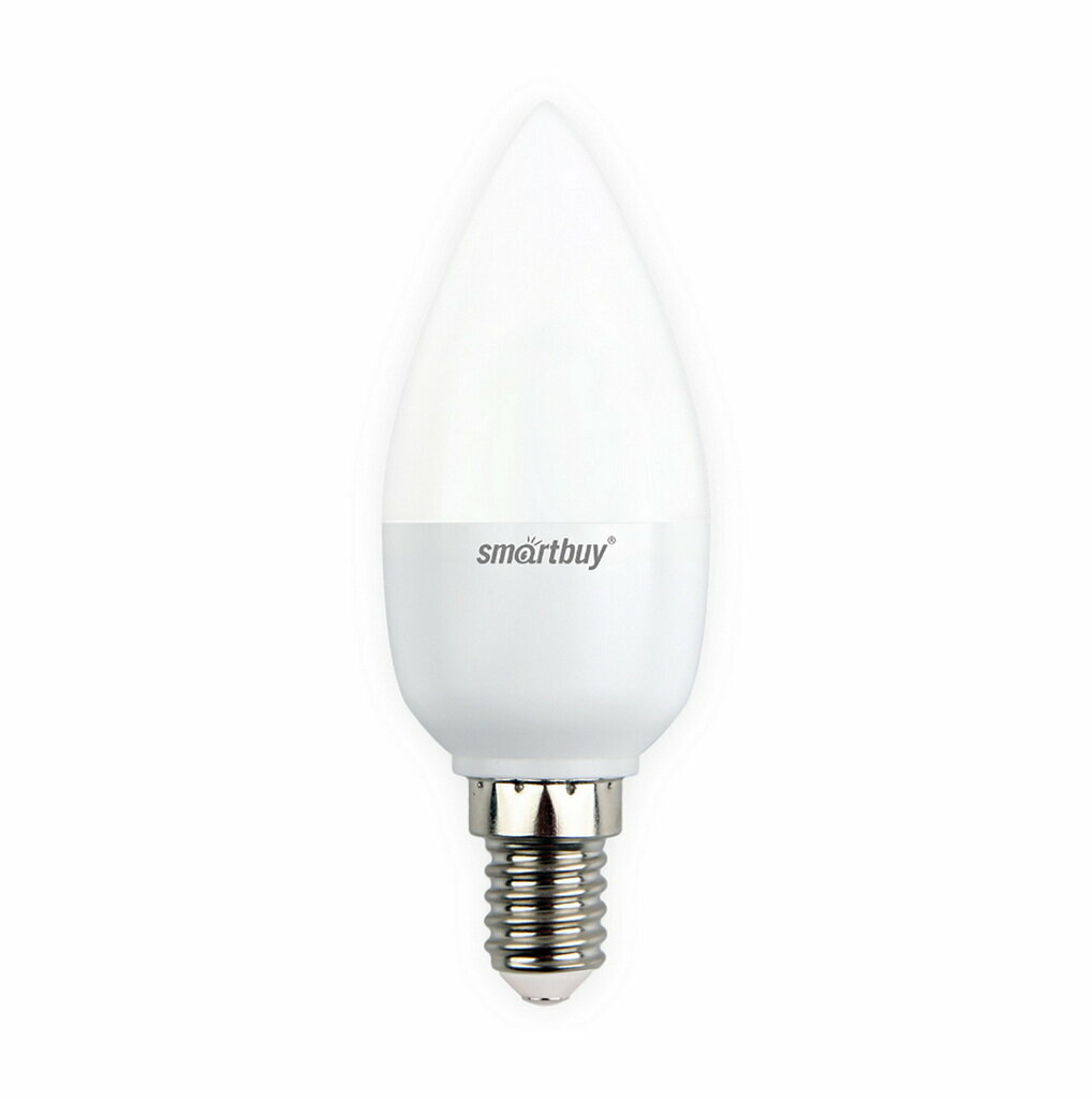 Лампа светодиодная SmartBuy SBL, E14, C37, 7Вт, 3000 К